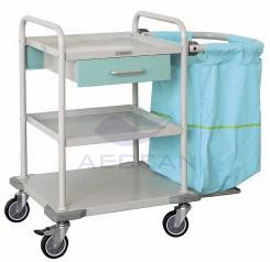Ag-SS017 Beweegbaar het ziekenhuislinnen met ss materiële de ruimte vuile schone kar van de basisafdeling